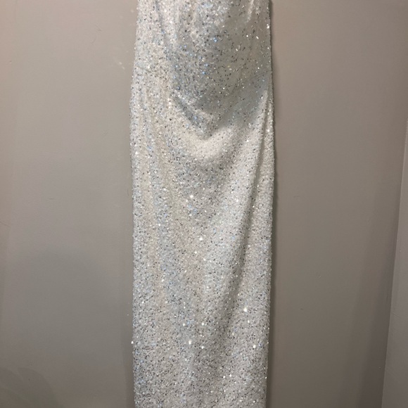 NEW Helsi Leslie Strapless Sequin Column Midi Dress in White - Size Large - Picture 8 of 12